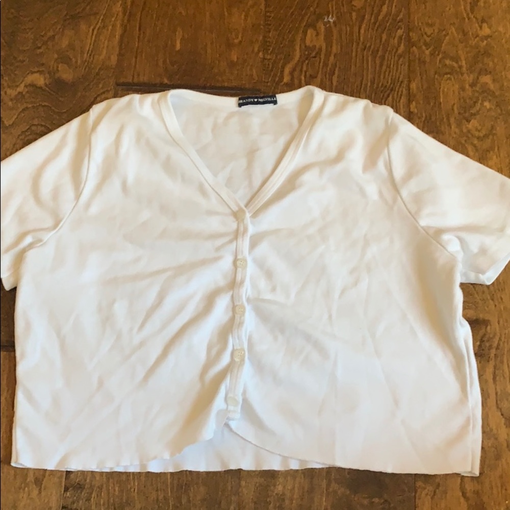 WHITE BUTTON BRANDY SHIRT